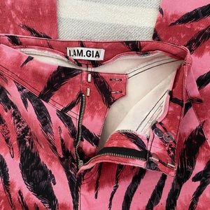 pink I.Am.Gia jeans. straight leg. high waisted